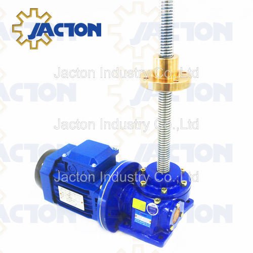 25 KN Flanged Nut Type Rotating Screw Jack Motorized by Electrical