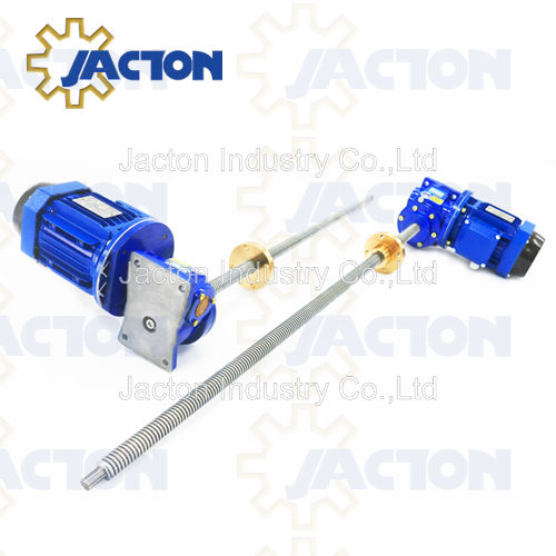 25 KN Flanged Nut Type Rotating Screw Jack Motorized by Electrical