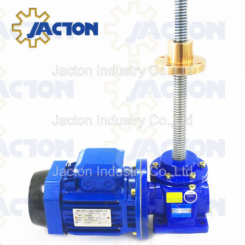 25 KN Flanged Nut Type Rotating Screw Jack Motorized by Electrical